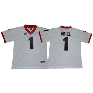 Georgia Bulldogs Sony Michel White Jersey